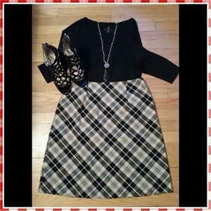 A line skirt, black/beige, size 12